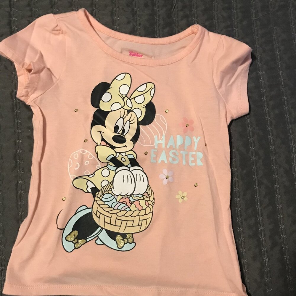 Disney girls Minnie Happy Easter shirt, size 6